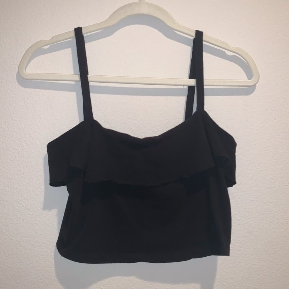 ME TO WE RUFFLED LAYERED CROP TOP